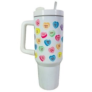 Sweethearts 40oz Stainless Steel Tumbler - Valentine's Day Hearts NWT
